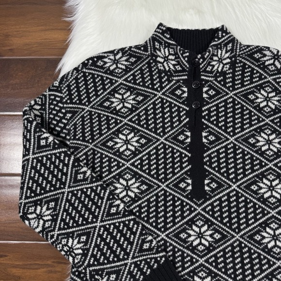 L. L. Bean Women's Size Medium Fair Isle Signature Kingfield Merino Wool Sweater - Picture 2 of 12